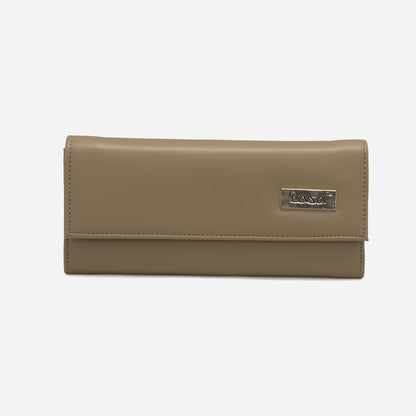 LASA Sleek Trifold Big Women's Wallet  - Khaki