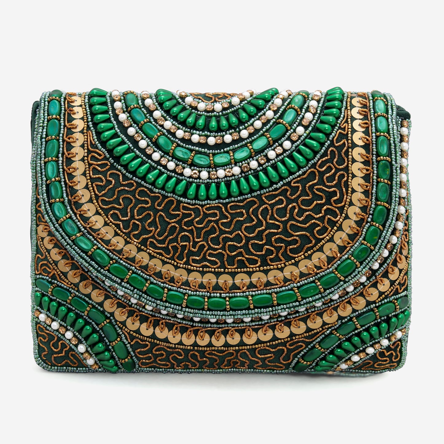 LASA  Partywear  Clutch - Dark Green