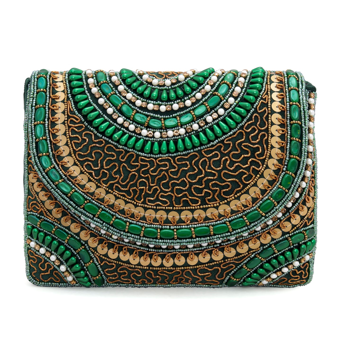 LASA  Partywear  Clutch - Dark Green