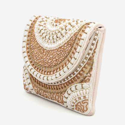 LASA  Partywear  Clutch - Cream