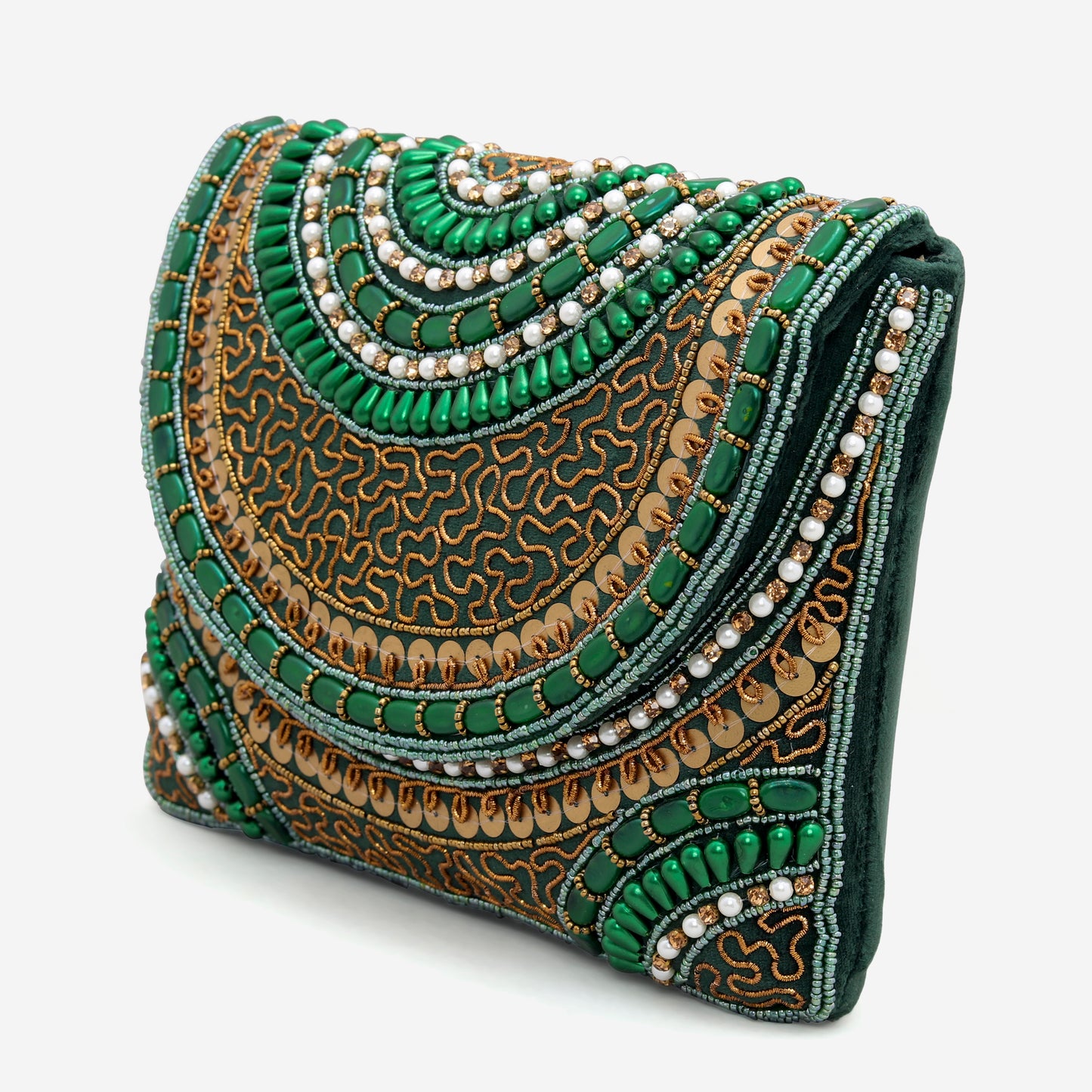 LASA  Partywear  Clutch - Dark Green