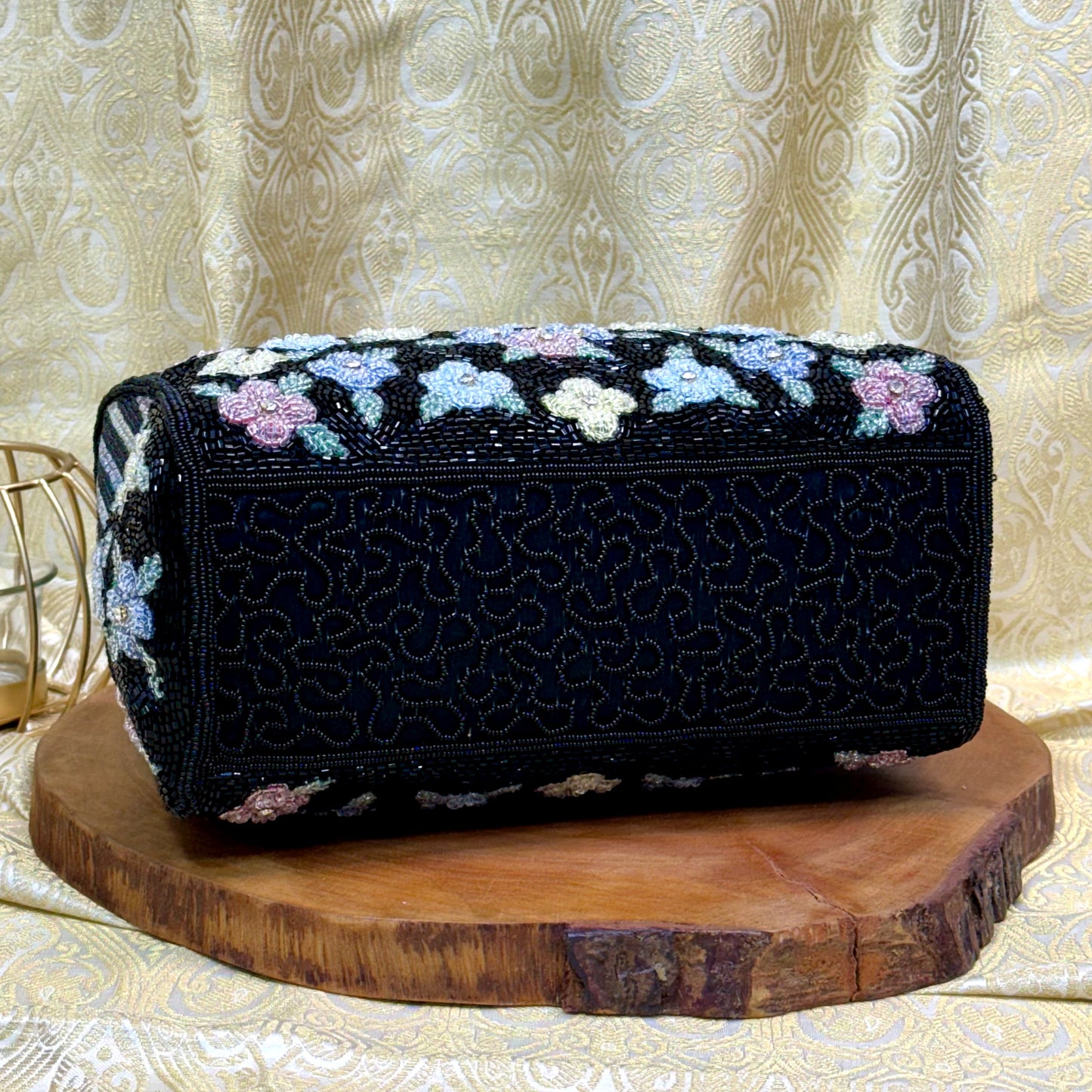 Black Floral Doctor Handbag