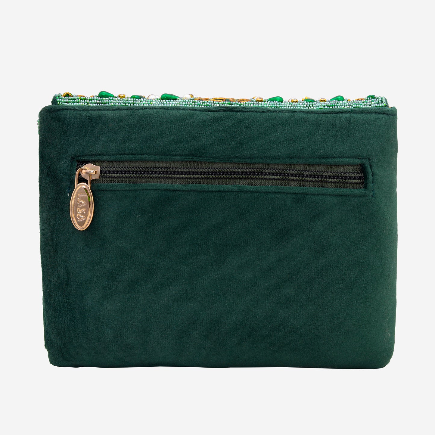 LASA  Partywear  Clutch - Dark Green