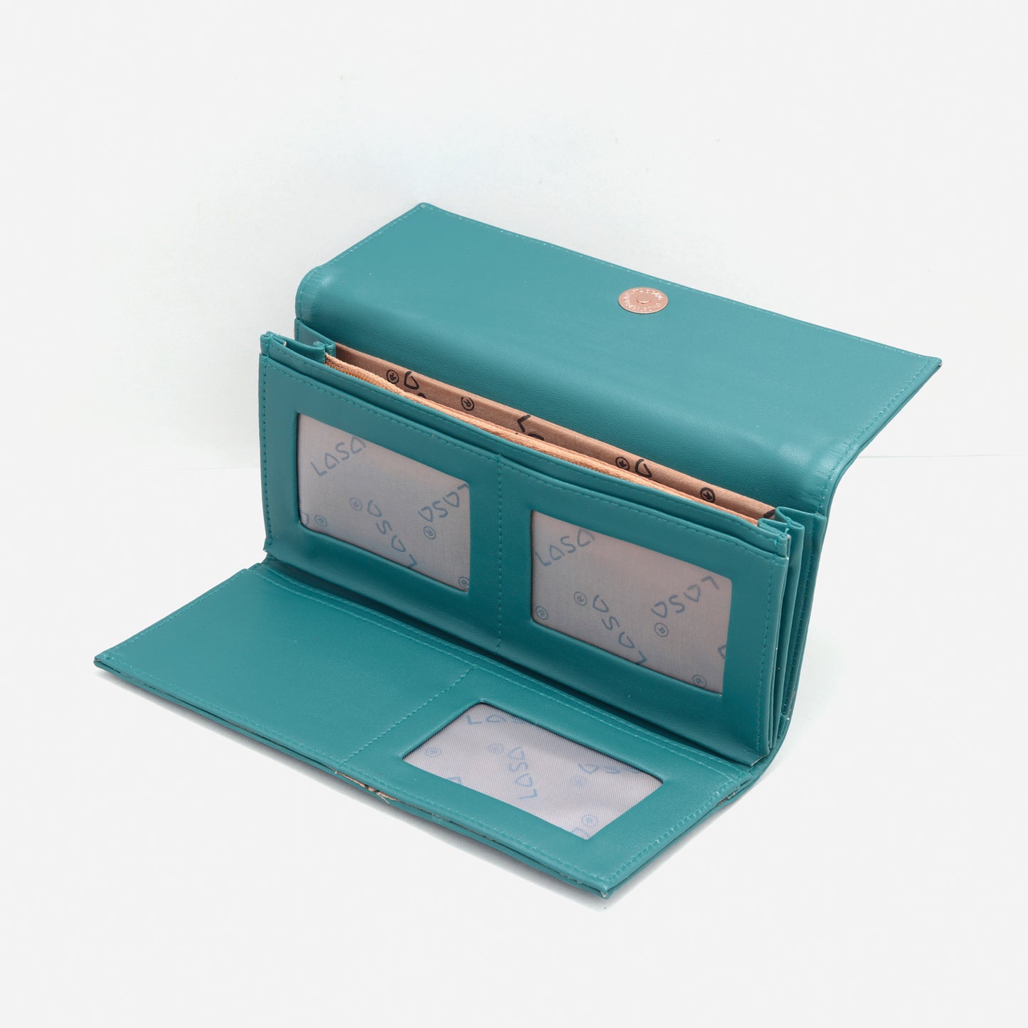 LASA Sleek  Trifold Big Women's Wallet  - Teal Blue