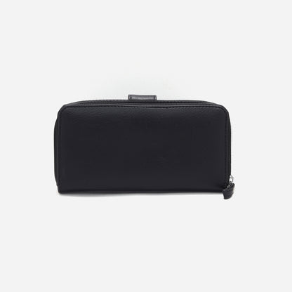 LASA Bifold Big Zip Around Women's Wallet  - Black