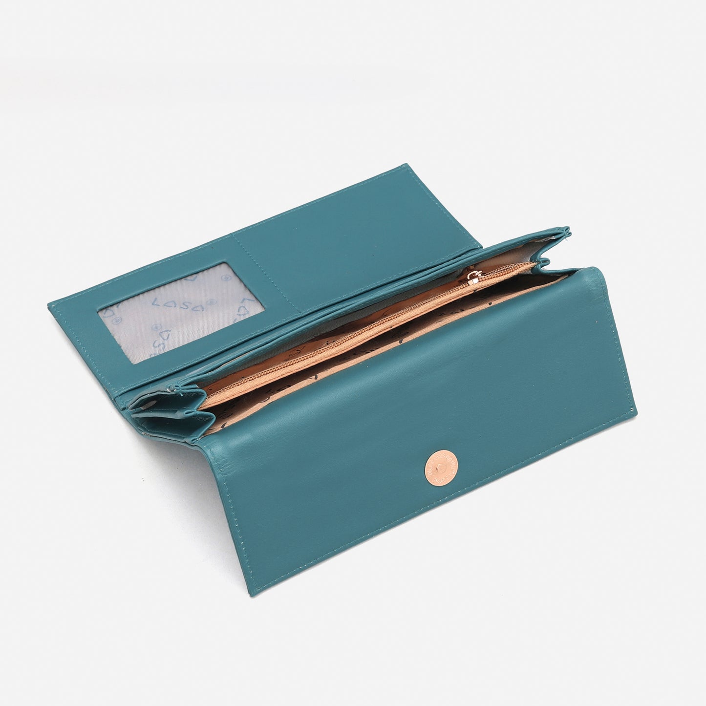 LASA Sleek  Trifold Big Women's Wallet  - Teal Blue